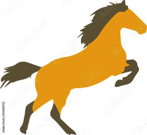 Running tan horse icon vector illustration
