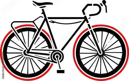 Bicycle icon vector illustration in circular border