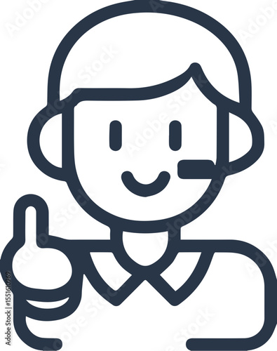 Thumbs up man icon vector illustration