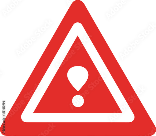 Red triangle warning caution sign icon vector