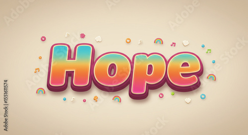 Colorful Hope Typography Design Inspirational and Uplifting Text Art