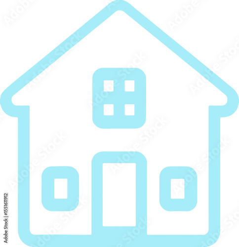 House icon vector illustration with blue outline
