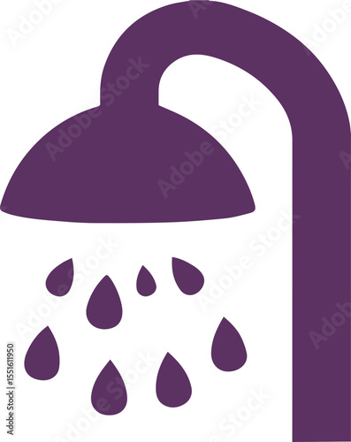 Water drop icon vector illustration in purple shower