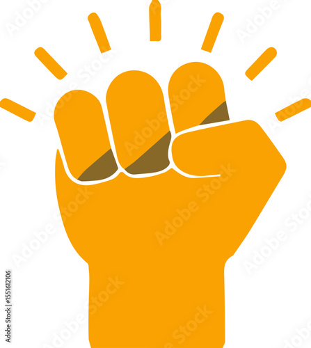 Glowing clenched fist hand icon vector illustration