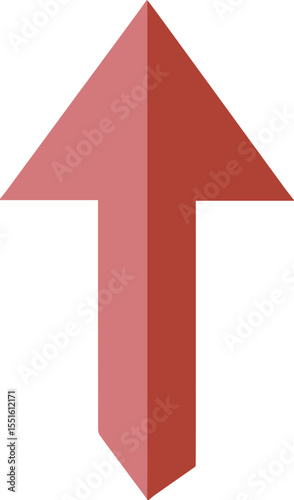 Reddish brown 3D arrow icon vector illustration