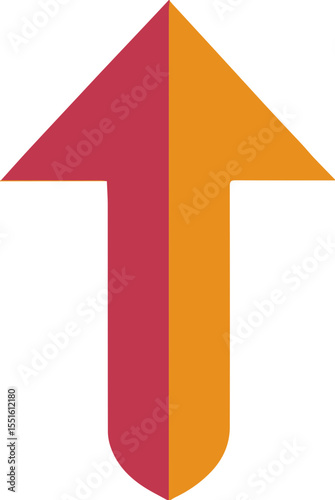 Orange and red arrow icon illustration