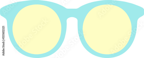 Transparent glasses icon vector illustration with yellow lenses