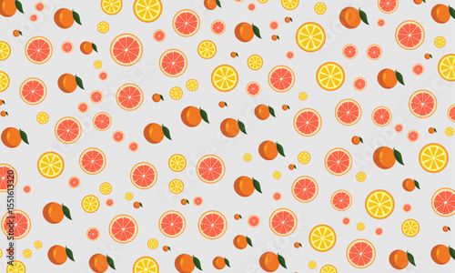 vector background of oranges scattered across the surface area