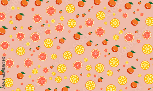 vector background of oranges scattered across the surface area