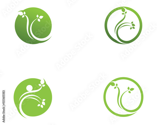 green leaf ecology nature element vector icon..