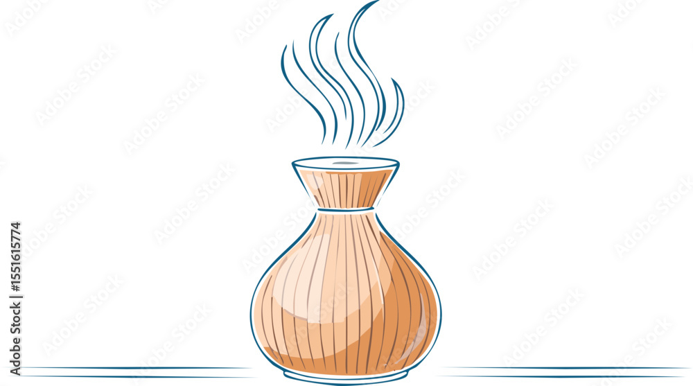 Diffuseur d’arômes avec vapeur délicate, style minimaliste