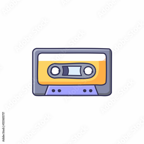 Cassette audio rétro en style isométrique