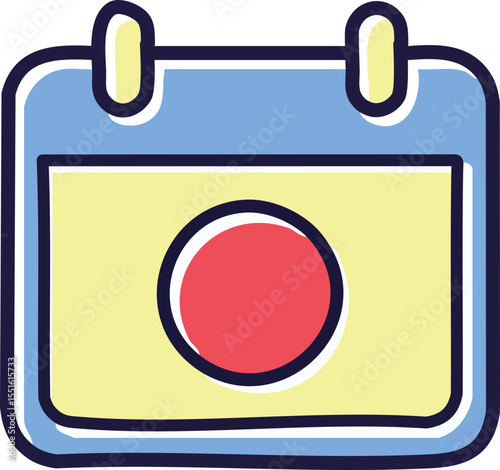 Icône calendrier coloré avec date visible
