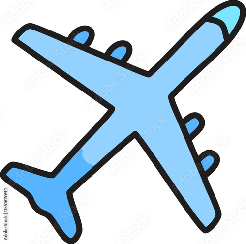 Petit avion cartoon coloré en vol