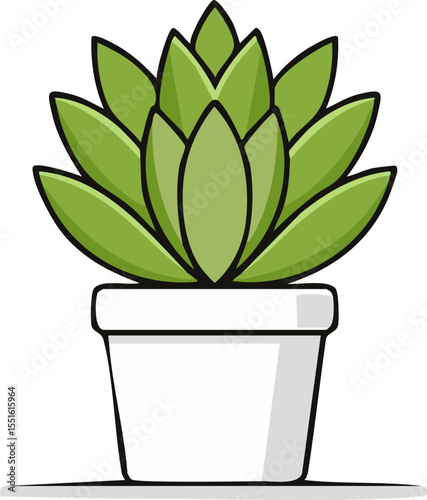 Plante verte minimaliste en pot décoratif