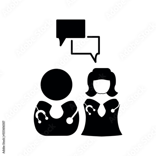 Doctor patient consultation icon.