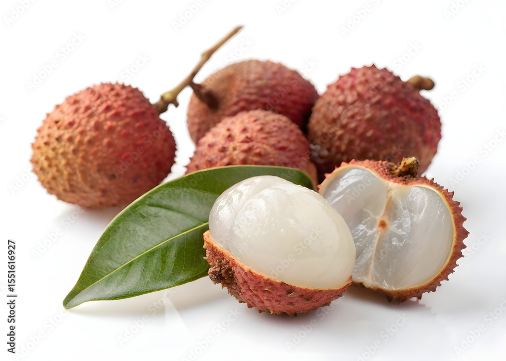 lychee isolated on white background lychee isolated on white background