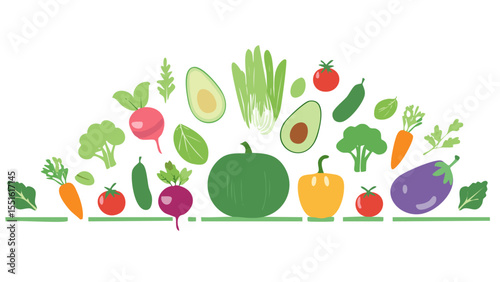 lots of vegetables 沢山の野菜 1  Illustrator