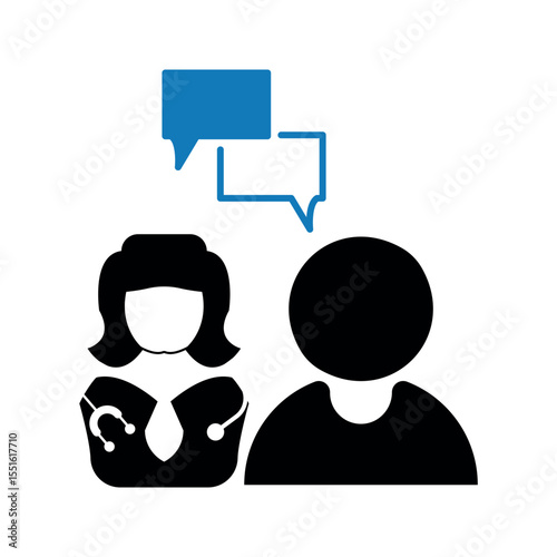 Doctor patient consultation icon.
