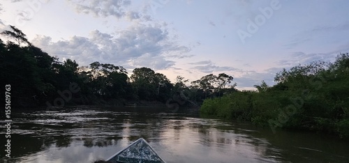
sailing by boat on the Miranda River in the Pantanal, Mato Grosso do Sul, Brazil, city of Miranda, Miranda River, nature, outdoors