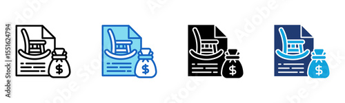 Retirement Plan icon Multi Style Vector Illustration