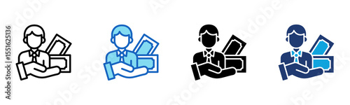 Personal Loan icon Multi Style Vector Illustration