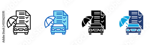 Auto Insurance icon Multi Style Vector Illustration