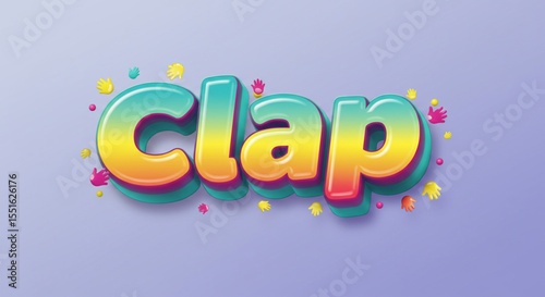 Colorful 3D Clapping Hands Text Effect Fun, Playful Typography