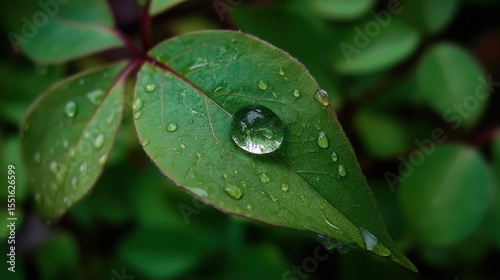 water drops on a leaf