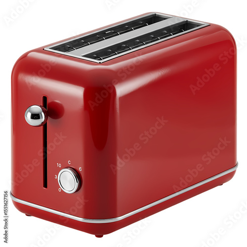 Classic Red TwoSlice Toaster A Kitchen Essential for Perfectly Toasted Bread isolated on transparent background