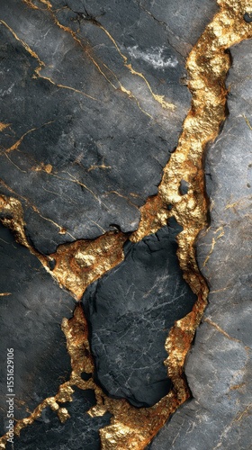 Elegant black and gold marbled design featuring intricate patterns and textures set in a modern artistic style