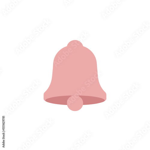Rose Quartz Bell: Simple Notification Icon with Rounded Dome and Clapper.