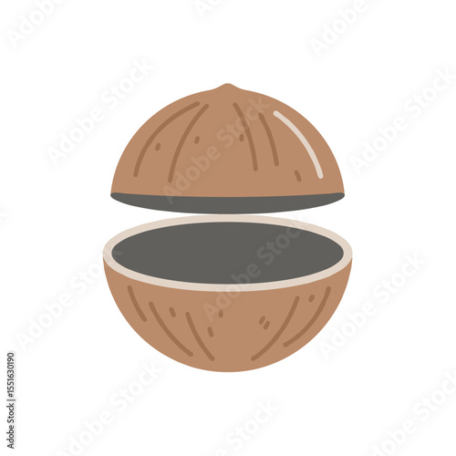A Simple Illustration of a Split Coconut.