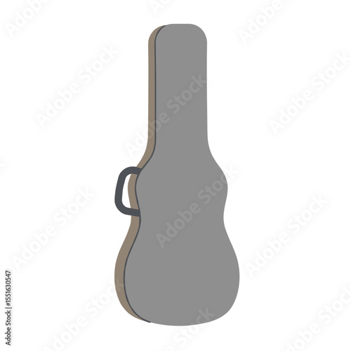 Gray Hard Case for a Stringed Instrument with a Black Handle.