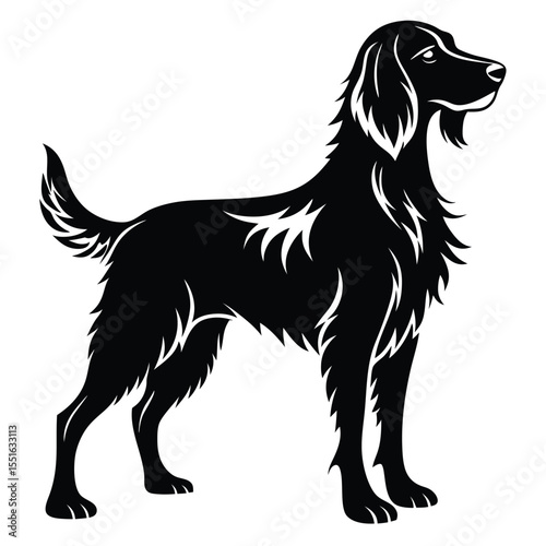 Elegant Irish Setter Silhouette a Striking Vector Illustration of Breed Standard and Graceful Canine Form