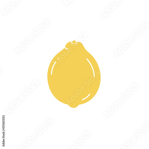 Simple and Vibrant Illustration of a Lemon.