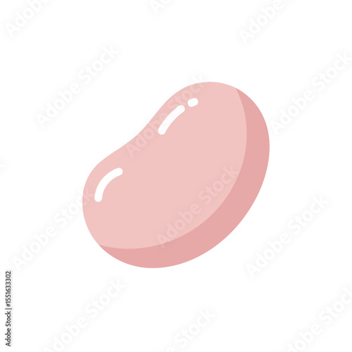 Cute Simple Illustration of a Light Pink Bean.