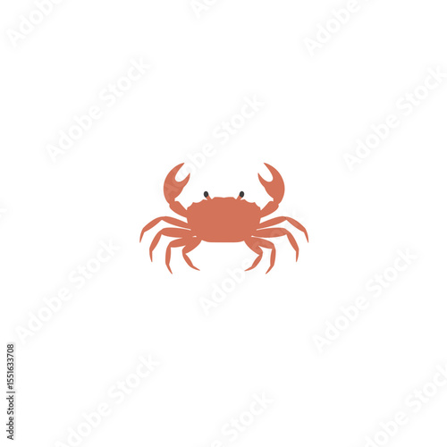Stylized Coral Crab with Distinctive Claws and Body Shape.