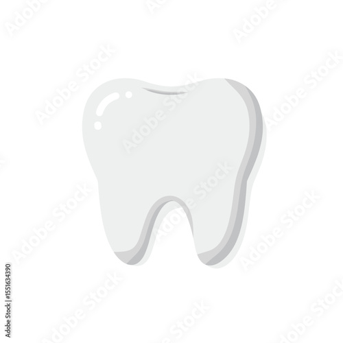 Stylized Single Tooth Illustration with Subtle Shadowing.