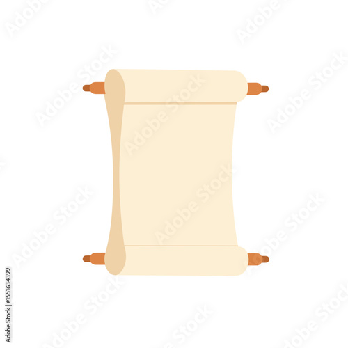 Unfurled parchment scroll with wooden rods ready for inscription and storytelling.