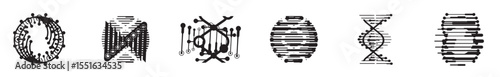 icon set Vector DNA genetic logo design template for science technology logo inspiration, Set of DNA or Chromosome icons set. Vector illustration.
