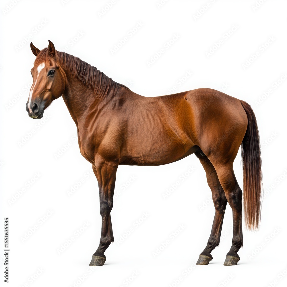Fototapeta premium Brown Horse Profile Studio Photograph