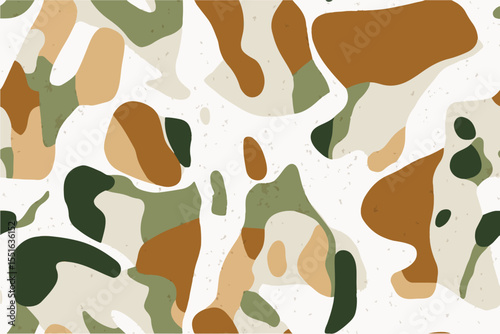 A camouflage pattern composed of various shades and shapes, designed to mimic the appearance of military camouflage.Army camouflage pattern image background. Vector illustration