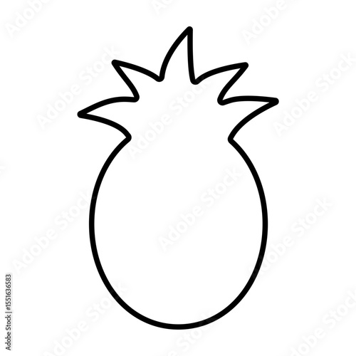 パイナップル アウトライン イラスト
