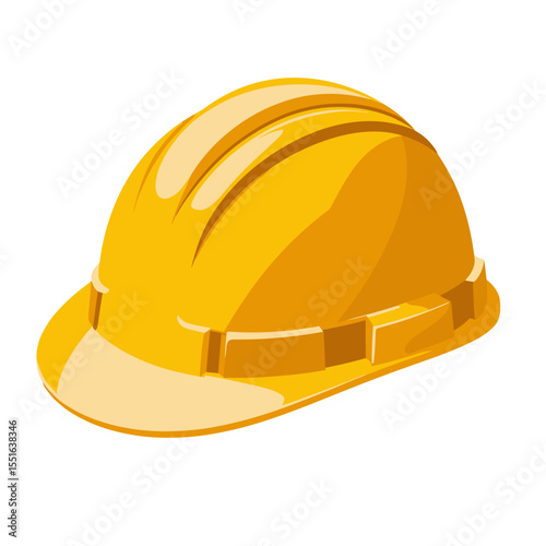 
Hard Hat in Yellow with Safety Features, Representing Construction and Safety