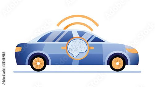 Autonomous Car Ai Core Self Driving - AI Dashboard Vector