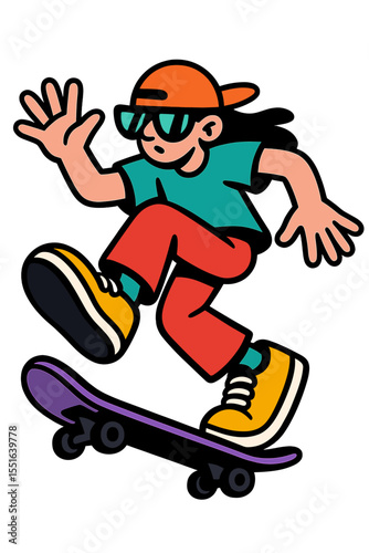 Skateboard Daredevil on the Move