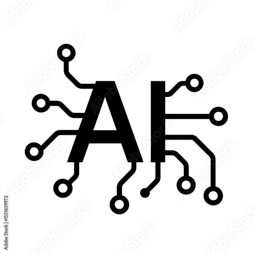 AI Lettering with Circuit Board Design