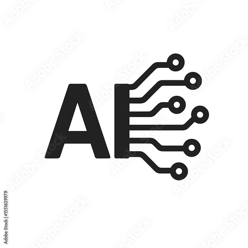 AI Lettering with Circuit Board Design