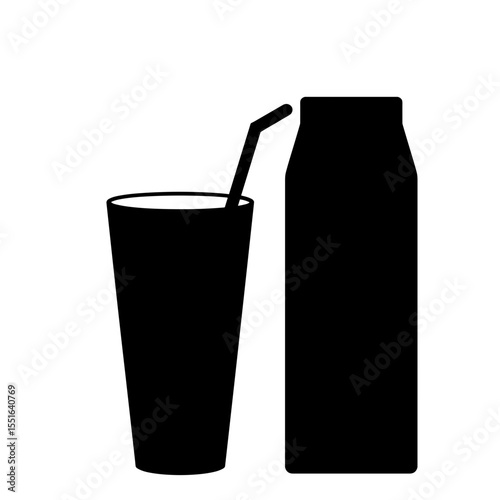 Smoothie glass silhouette with non-dairy milk carton, plant-based beverage option